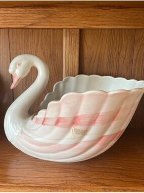 Swan Planter Centerpiece Bowl Fitz Floyd Coquille Discontinued